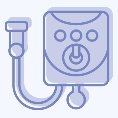 Icon Su Kaloriferi. Banyo sembolüyle ilgili. İki ton stili. Basit dizayn edilebilir. Basit resimleme