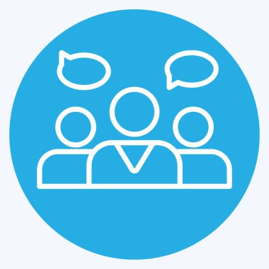 Simge Odak Grubu. İş Analizi sembolüyle ilgili. Mavi Gözler, basit tasarım düzenleyici. Basit resimleme