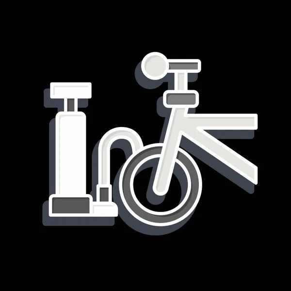 Pompe Air Icône Liée Symbole Vélo Style Brillant Conception Simple — Image vectorielle