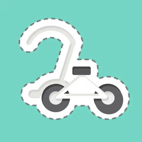 ステッカーラインカットサイクル カンボジアのシンボルに関すること 編集可能なシンプルなデザイン シンプルなイラスト — ストックベクタ