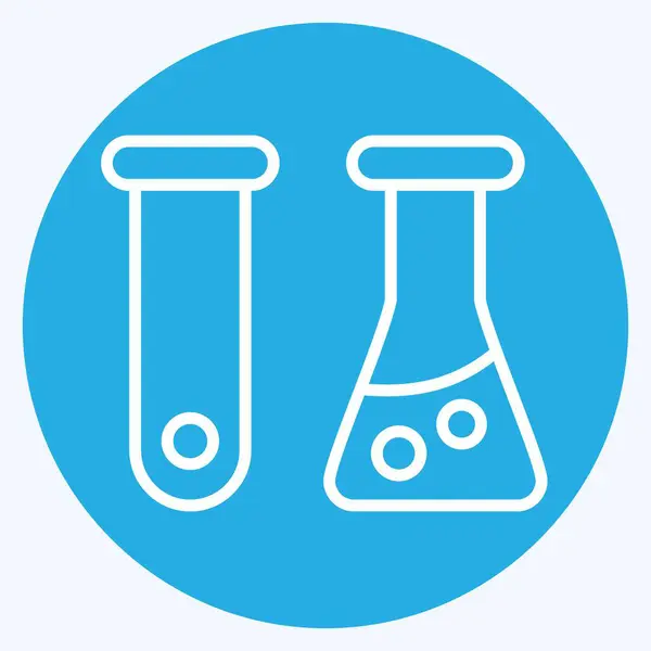 Icon Test Tube Related Biochemistry Symbol Blue Eyes Style Simple — Stock Vector