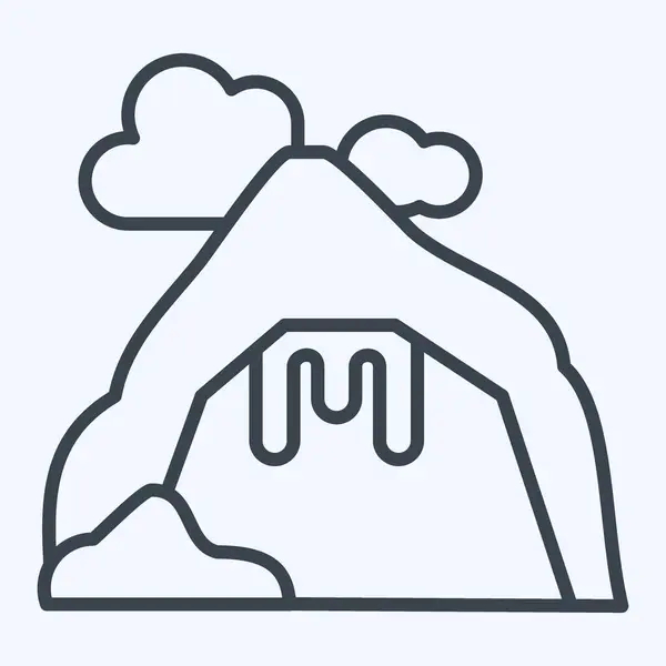 アイコン ケイブ アラスカのシンボルに関連しています ラインスタイル 編集可能なシンプルなデザイン シンプルなイラスト — ストックベクタ