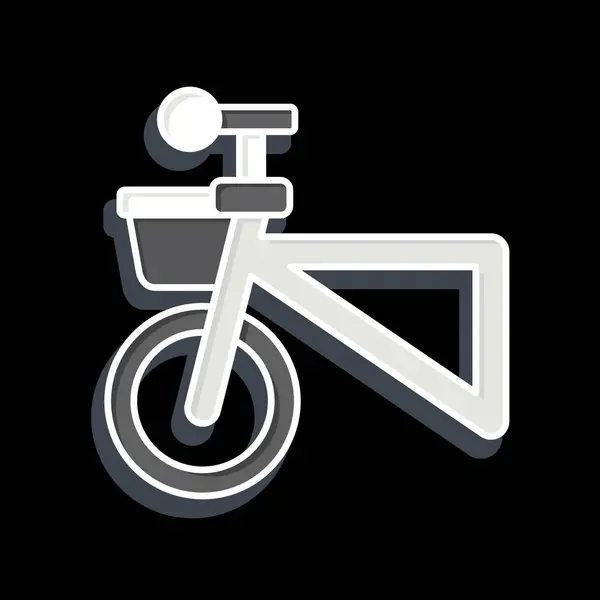 Panier Icône Lié Symbole Vélo Style Brillant Conception Simple Modifiable — Image vectorielle