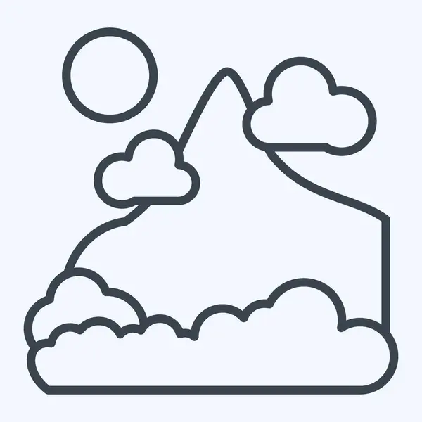 艾康山和阿拉斯加的象征有关 线条风格 简单的设计可以编辑 简单的例子 — 图库矢量图片