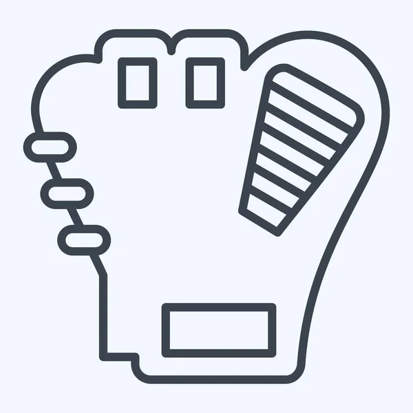 Ikona Syntetyczna Rękawica Baseball Związane Symbolem Baseballa Styl Linii Prosty — Wektor stockowy
