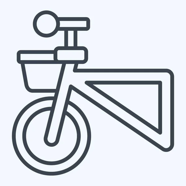 Ikon Korg Med Anknytning Till Cykel Symbol Linje Stil Enkel — Stock vektor