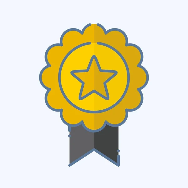 Icon Badge Zusammenhang Mit Award Symbol Doodle Stil Einfaches Design — Stockvektor