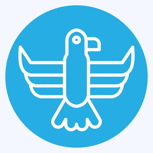 Icono Águila Relacionado Con Símbolo Indígena Americano Ojos Azules Estilo — Vector de stock