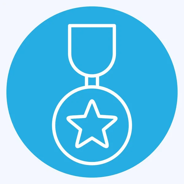Badge Icône Lié Symbole Award Style Yeux Bleus Conception Simple — Image vectorielle