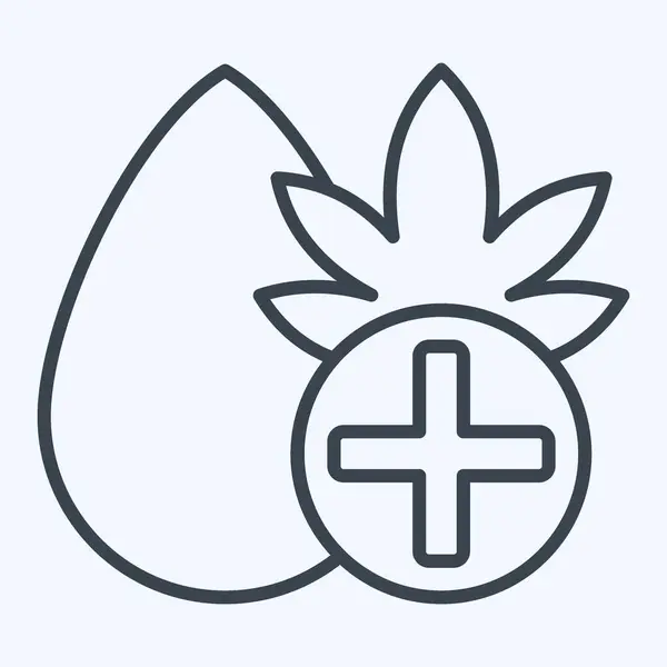 Icono Cbd Oil Relacionado Con Símbolo Del Cannabis Estilo Línea — Vector de stock