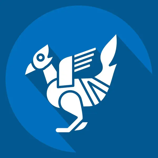 Ikonenvogelstatuen Mit Kambodscha Symbol Verwandt Lange Schatten Einfaches Design Editierbar — Stockvektor