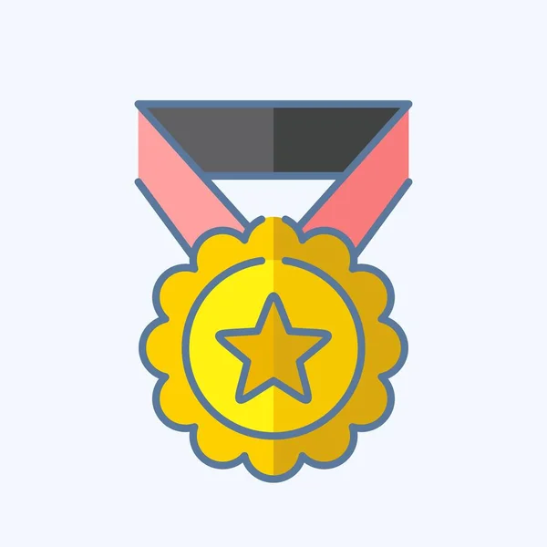 Εικονίδιο Μετάλλιο Σχετίζονται Σύμβολο Του Βραβείου Στυλ Doodle Απλό Σχεδιασμό — Διανυσματικό Αρχείο