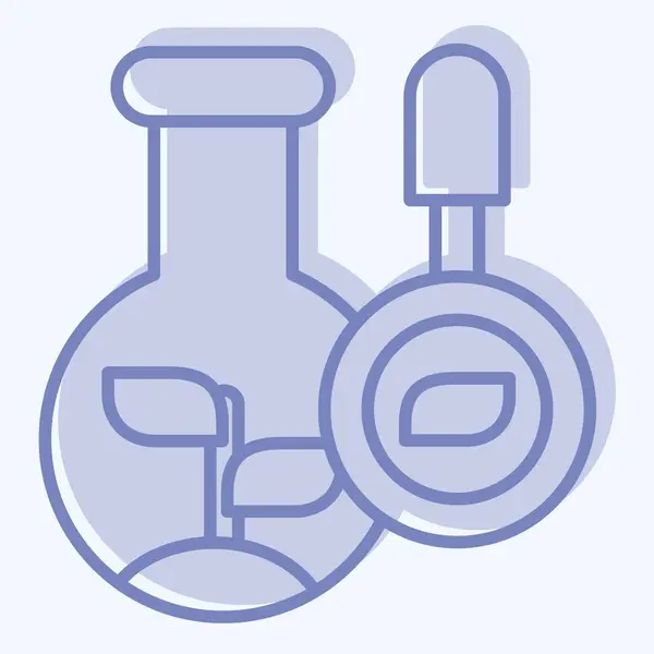 Biologie Ikon Související Symbolem Biochemie Dvoubarevný Styl Jednoduchý Design Upravitelný — Stockový vektor
