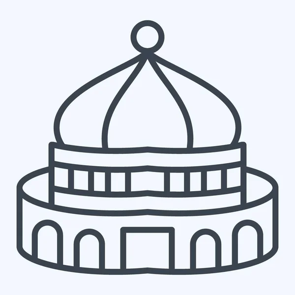 아이콘 예루살렘 기호와 관련된 스타일 가능한 간단한 디자인 간단한 일러스트 — 스톡 벡터