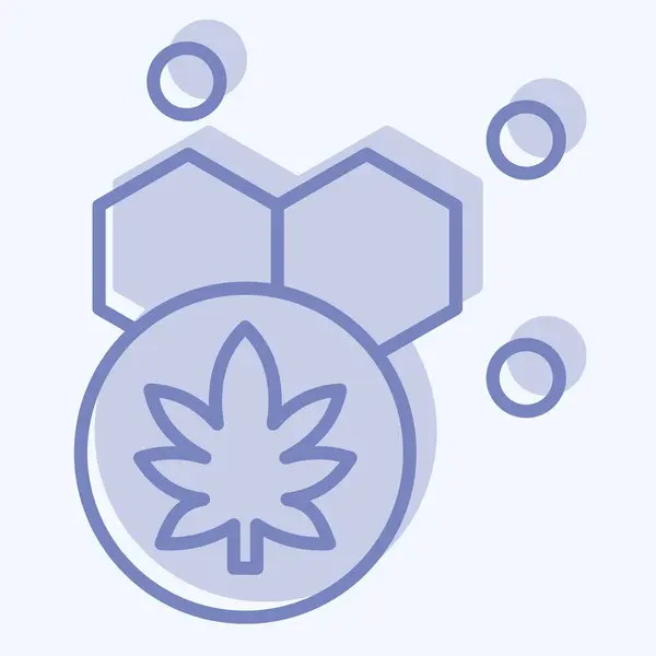 Contenido Cannabol Icono Relacionado Con Símbolo Del Cannabis Estilo Dos — Vector de stock