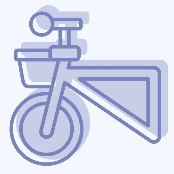 Panier Icône Lié Symbole Vélo Style Deux Tons Conception Simple — Image vectorielle
