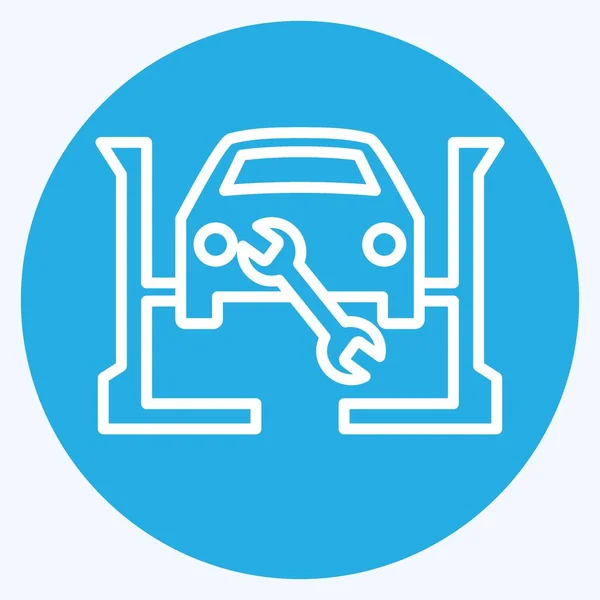 Icon Service Относится Автомобилю Автомобильному Символу Голубые Глаза Простой Дизайн — стоковый вектор
