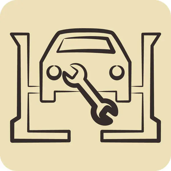 Icon Service Related Car Automotive Symbol Hand Drawn Style Simple — Stock Vector