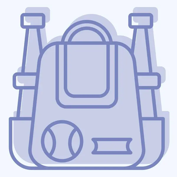 Icon棒球袋 与棒球符号有关 双音风格 简单的设计可以编辑 简单的例子 — 图库矢量图片