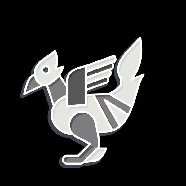 Ikonenvogelstatuen Mit Kambodscha Symbol Verwandt Hochglanzstil Einfaches Design Editierbar Einfache — Stockvektor