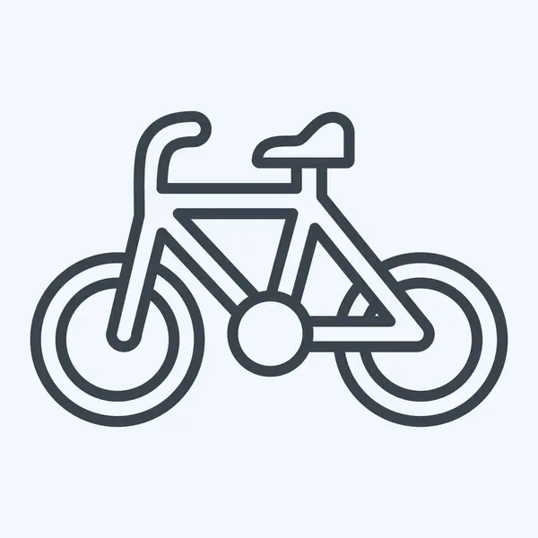 Icona Bici Relativa Simbolo Della Bicicletta Stile Linea Design Semplice — Vettoriale Stock