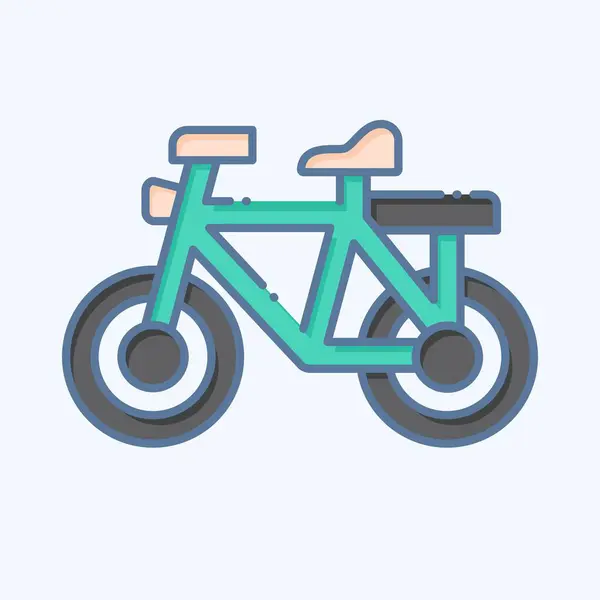 Значок Велосипед Относящийся Символу Велосипед Каракули Простой Дизайн Редактируемый Простая — стоковый вектор
