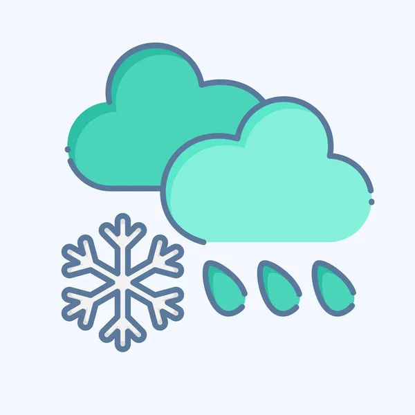 Icon Cloud Cover Und Niederschlag Zum Symbol Des Klimawandels Doodle — Stockvektor