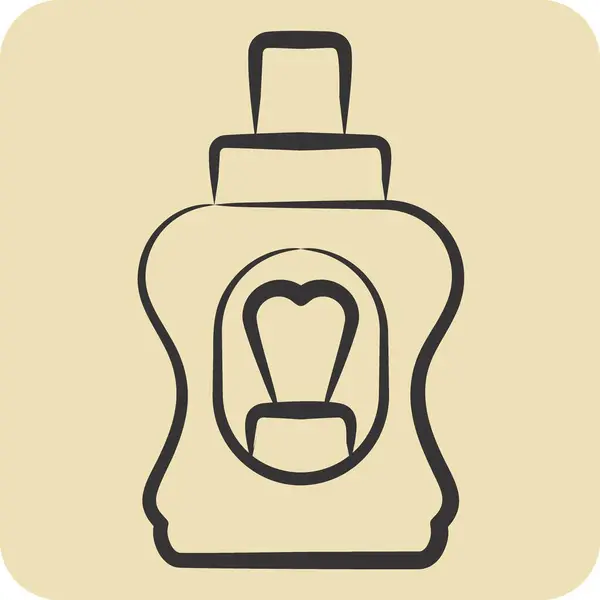Icon Mouthwash Related Bathroom Symbol Hand Drawn Style Simple Design — Stock Vector