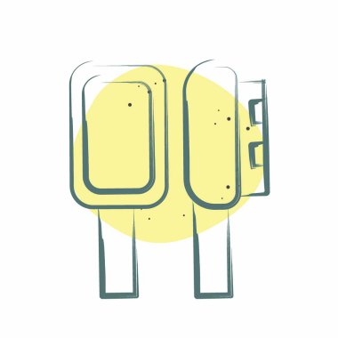 Simge saç fırçası. Banyo sembolüyle ilgili. Renkli Leke Biçimi. Basit dizayn edilebilir. Basit resimleme