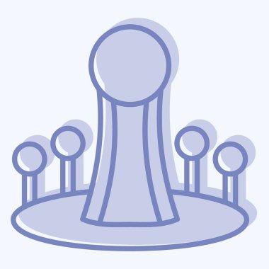 Icon Astana. Başkent sembolüyle ilgili. İki ton stili. Basit dizayn edilebilir. Basit resimleme