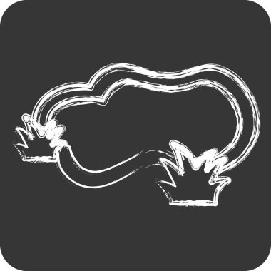 Simge Göleti. Şehir Parkı sembolü için uygun. Tebeşir stili. Basit dizayn edilebilir. tasarım şablonu