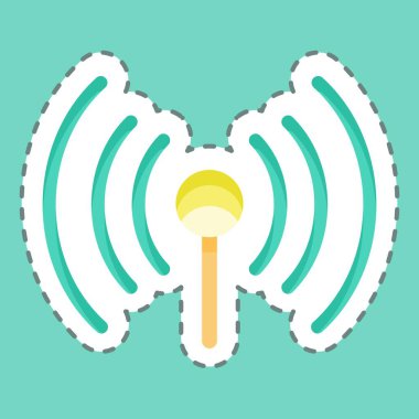 Çıkartma hattı kablosuz bağlantıyı kesti. Şehir Parkı sembolü için uygun. Basit dizayn edilebilir. tasarım şablonu. Basit resimleme