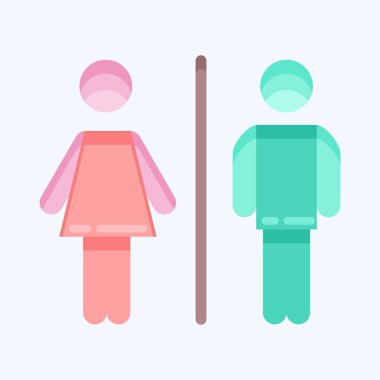 Simge WC. Şehir Parkı sembolü için uygun. Düz stil. Basit dizayn edilebilir. tasarım şablonu. Basit resimleme