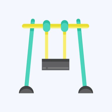 Simge salıncağı. Şehir Parkı sembolü için uygun. Düz stil. Basit dizayn edilebilir. tasarım şablonu. Basit resimleme