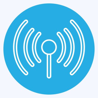 İkon kablosuz internet. Şehir Parkı sembolü için uygun. Mavi gözlü. Basit dizayn edilebilir. tasarım şablonu. Basit resimleme