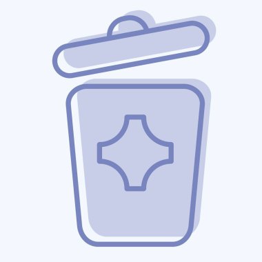 Simge Çöp Kutusu. Şehir Parkı sembolü için uygun. İki ton stili. Basit dizayn edilebilir. tasarım şablonu. Basit resimleme