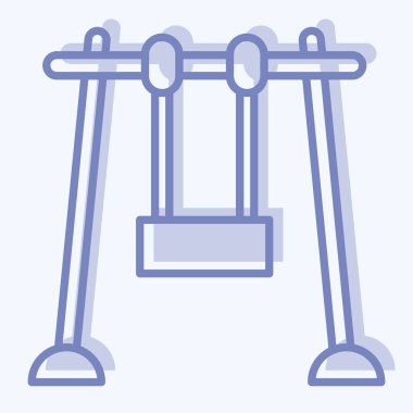 Simge salıncağı. Şehir Parkı sembolü için uygun. İki ton stili. Basit dizayn edilebilir. tasarım şablonu. Basit resimleme
