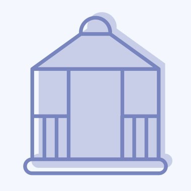 İkon Çardak. Şehir Parkı sembolü için uygun. İki ton stili. Basit dizayn edilebilir. tasarım şablonu. Basit resimleme