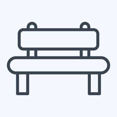 Simge Bench. Şehir Parkı sembolü için uygun. Sıra tarzı. Basit dizayn edilebilir. tasarım şablonu. Basit resimleme