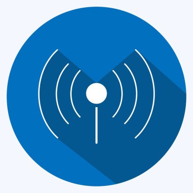 İkon kablosuz internet. Şehir Parkı sembolü için uygun. Uzun gölge tarzı. Basit dizayn edilebilir. tasarım şablonu. Basit resimleme