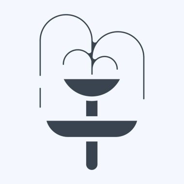 Simge Çeşmesi. Şehir Parkı sembolü için uygun. Kabartma tarzı. Basit dizayn edilebilir. tasarım şablonu. Basit resimleme