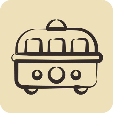 Simge Yoğurt Yapıcı. Mutfak gereçleri sembolü için uygun. El çizimi tarzı. Basit tasarım düzenlenebilir