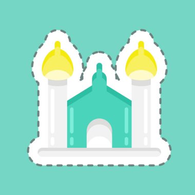 Sticker line cut Synagogue. suitable for education symbol. simple design editable. design template vector. simple illustration