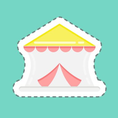 Sticker line cut Circus. suitable for education symbol. simple design editable. design template vector. simple illustration