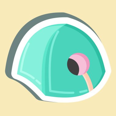 Sticker Tent. suitable for education symbol. simple design editable. design template vector. simple illustration