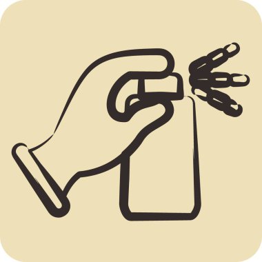 Simge dezenfeksiyonu. Grip sembolü için uygun. El çizimi tarzı. Basit dizayn edilebilir. dizayn şablonu