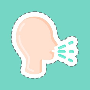 Sticker line cut Sneezing. suitable for flu symbol. simple design editable. design template vector. simple illustration