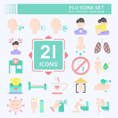 Icon Set Flu. suitable for education symbol. flat style. simple design editable. design template vector. simple illustration