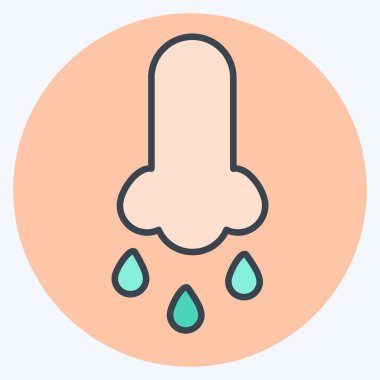 Icon Runny Nose. suitable for flu symbol. color mate style. simple design editable. design template vector. simple illustration