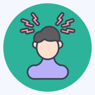 Icon Headaches. suitable for flu symbol. color mate style. simple design editable. design template vector. simple illustration